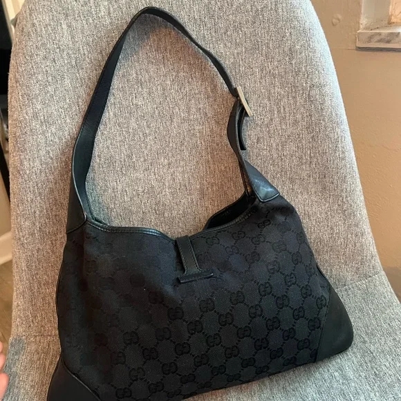 Gucci jackie sherry line GG canvas leather hang shoulder bag - Picture 5 of 13